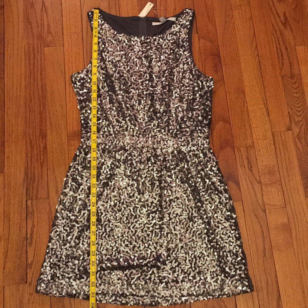 SOLD Grey/Silver Sequin Mini Dress - Picture 6 of 8